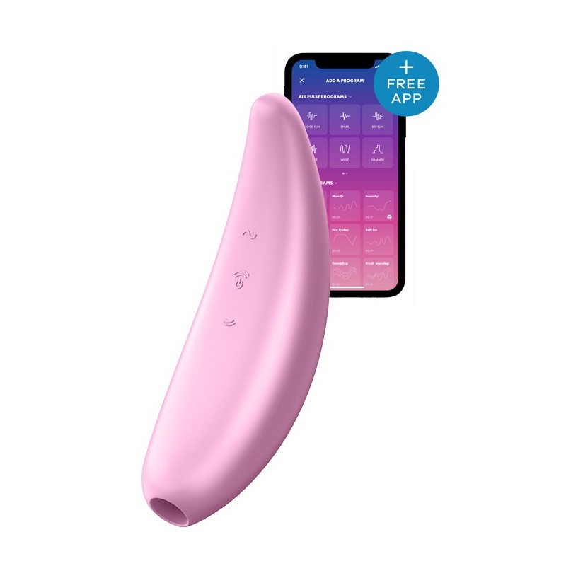 Curvy 3+ Rosa. Succionador y vibrador de clitoris recargable con APP