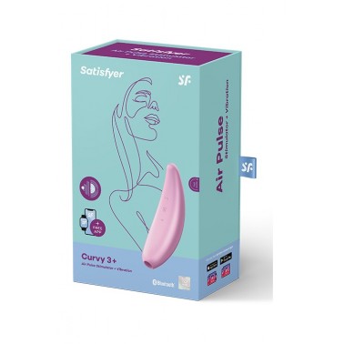 Curvy 3+ Rosa. Succionador y vibrador de clitoris recargable con APP